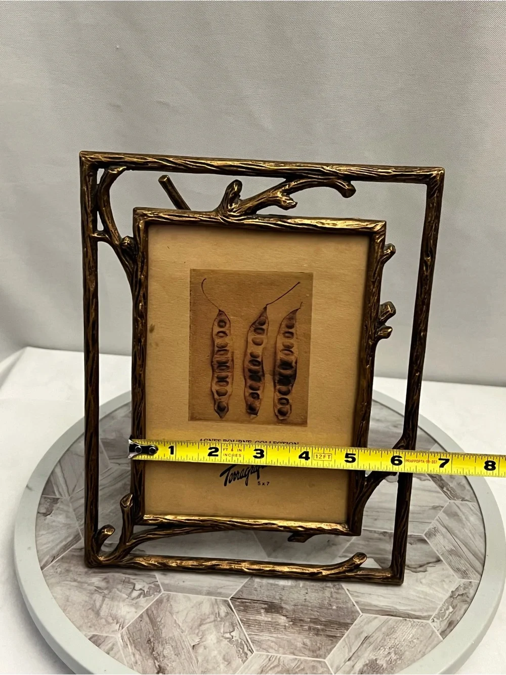 Terragrafics Agnes Bourne Collection 5x7 Gold Branch Twig Easel Picture Frame